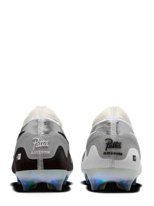 Mercurial Zoom Vapor 16 Elite X Patta FG Детски Футболни Обувки с Бутони Бели