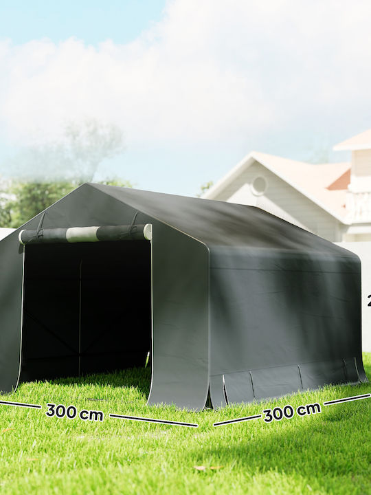 Outsunny Градинска беседка Сива 3x3m
