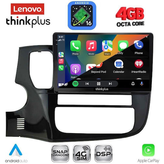Lenovo Автомобилна Аудио Система за Mitsubishi Outlander 2013-2020 Bluetooth USB Вграден Wi-Fi GPS Apple CarPlay Android Auto с Touch Screen 10"