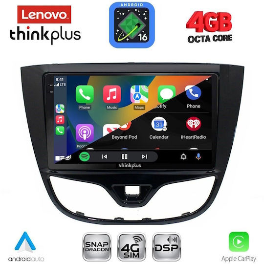 Lenovo Sistem Audio Auto Pentru Opel Karl 2014-2019 Bluetooth USB Wi-Fi GPS Apple CarPlay Android Auto Cu Ecran Tactil 10"