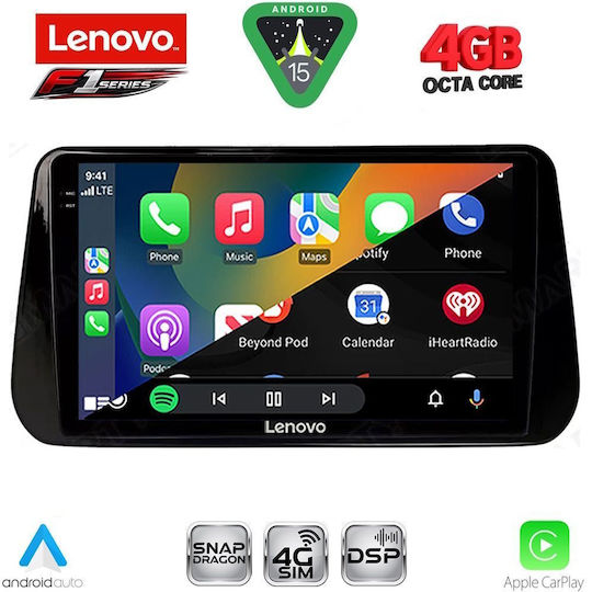 Lenovo Автомобилна Аудио Система за Hyundai iX45 / Santa Fe 2021-2023 (Bluetooth/USB/WiFi/GPS/Apple CarPlay/Android Auto) с Touch Screen 10"