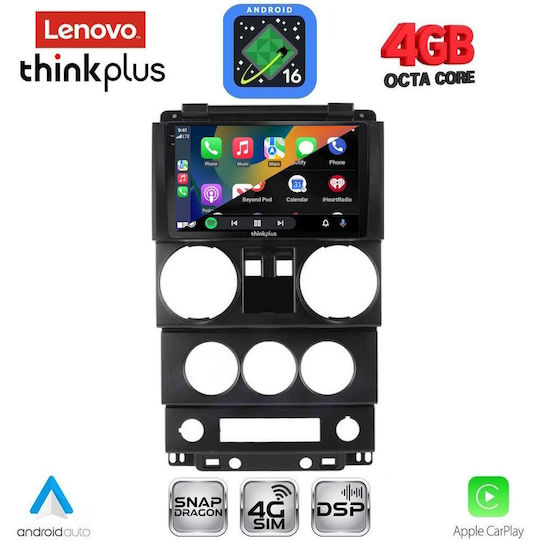 Lenovo Автомобилна Аудио Система за Jeep Wrangler 2006-2011 (Bluetooth/USB/Вграден Wi-Fi/GPS/Apple CarPlay/Android Auto) с Touch Screen 9"