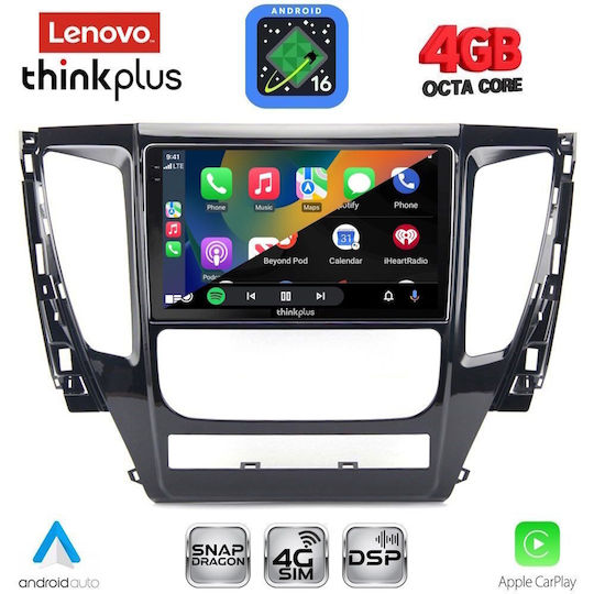 Lenovo Car Audio System for Mitsubishi Pajero 2013-2020 Bluetooth USB WiFi GPS Apple CarPlay Android Auto with 9" Touch Screen