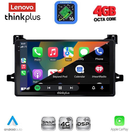Lenovo Автомобилна Аудио Система за Toyota Prius 2016-2020 Bluetooth USB Вграден Wi-Fi GPS Apple CarPlay Android Auto с Touch Screen 9"