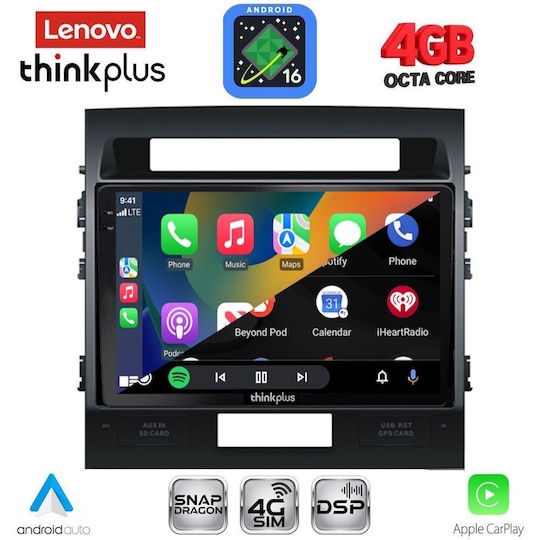 Lenovo Автомобилна Аудио Система За Toyota Land Cruiser 2008-2015 (Bluetooth/USB/Вграден Wi-Fi/GPS/Apple CarPlay/Android Auto) С Touch Screen 10"