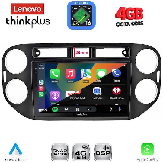 Lenovo Car Audio System for Volkswagen Tiguan 2011-2016 with Clima Bluetooth USB WiFi GPS Apple CarPlay Android Auto with 9" Touch Screen
