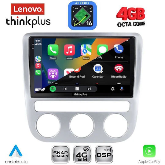 Lenovo Автомобилна Аудио Система За Volkswagen Eos / Scirocco 2006 С Clima (Bluetooth/USB/Wi-Fi/GPS/Apple CarPlay/Android Auto) С Touch Screen 9"
