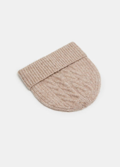Beanie Unisex Σκούφος Πλεκτός σε Μπεζ χρώμα