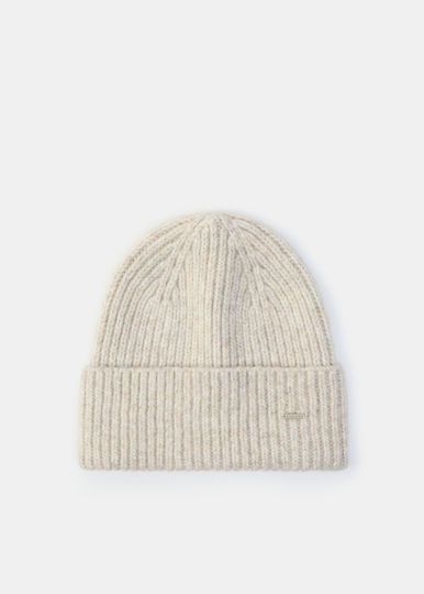 Beanie Unisex Σκούφος Πλεκτός σε Μπεζ χρώμα