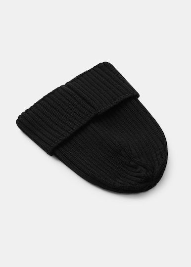 Beanie Unisex Σκούφος Πλεκτός σε Μαύρο χρώμα