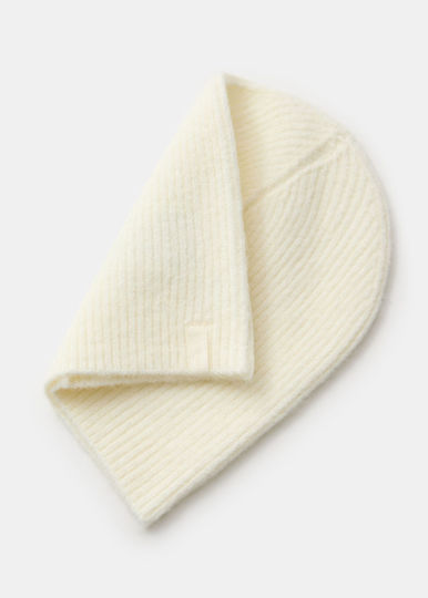 Beanie Unisex Σκούφος Πλεκτός σε Λευκό χρώμα