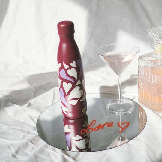 Qwetch Термос Бутилка Неръждаема Стомана Без BPA 500ml Originals Bliss Love Лилава