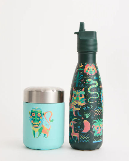 Chilly's Rostfreier Stahl Kinder Trinkflasche Thermos mit Stroh Original Kids Safari Squad 350ml