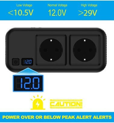 Powertech Car Power Inverter Ptl-029 200W 12V/24V DC 2x 110V/220V AC 2x USB-C/2x USB 5210131162699