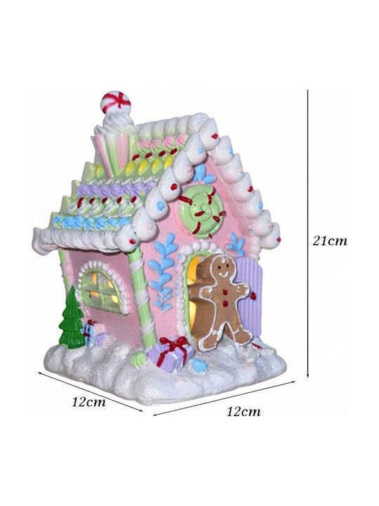 Christmas Illuminated Decorative House Pink with Music 21x12x12cm Christmas Illuminated Decorative House Pink with Music 21x12x12cm