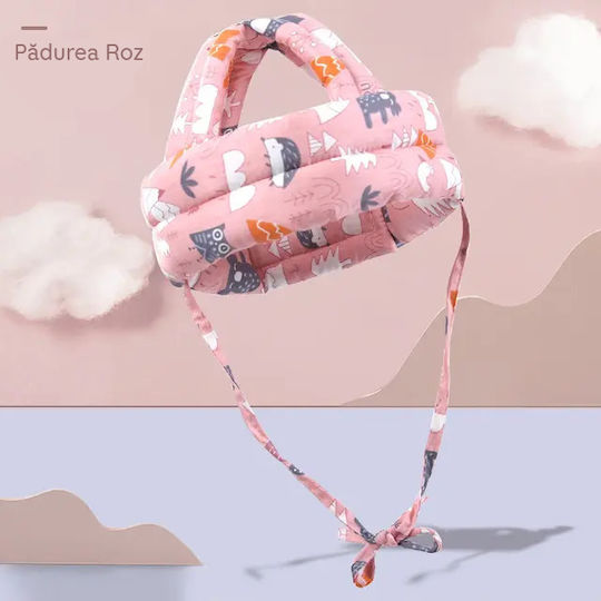 Protecție pentru cap din material textil în culoare roz