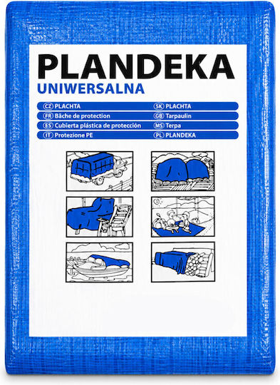 Prelată pentru piscină supraterană 3x4 m impermeabilă albastră 55 g/m²