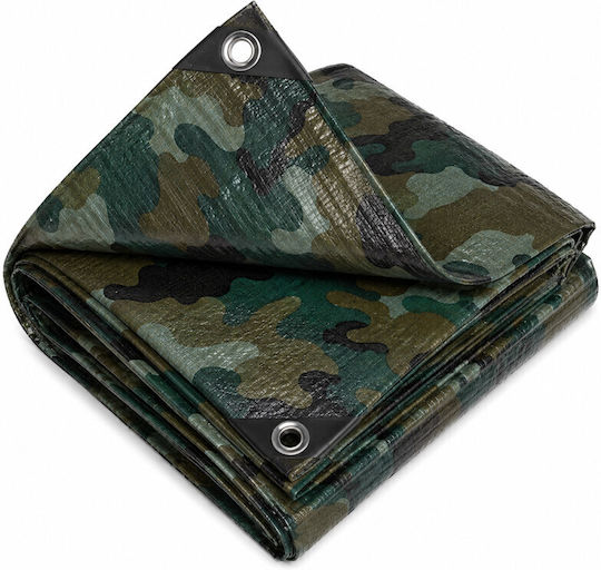 Prelată Army pentru utilaje și materiale din lemn 2x4 m PE 90 g/m² inele metalice