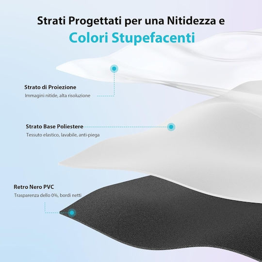 Ecran de Proiecție Portabil Leorfi 84 Inci 198 X 113 Cm Raport 16:9 Negru Opac Spate Suprafață Anti-Lumină Unghi 160° Fără Riduri Necesită Spălare Husă de Transport Inclusă Interior Exterior