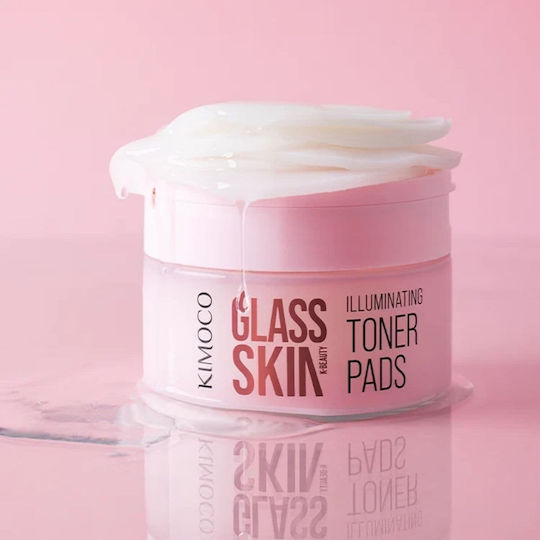 Kimoco Glass Skin Кърпички за Тонизиране на Лицето с Ориз и Ниацинамид 60 бр