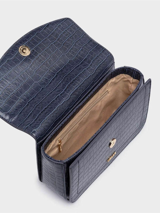 Lyra Gestrickte Damen-Schultertasche Croco Blue