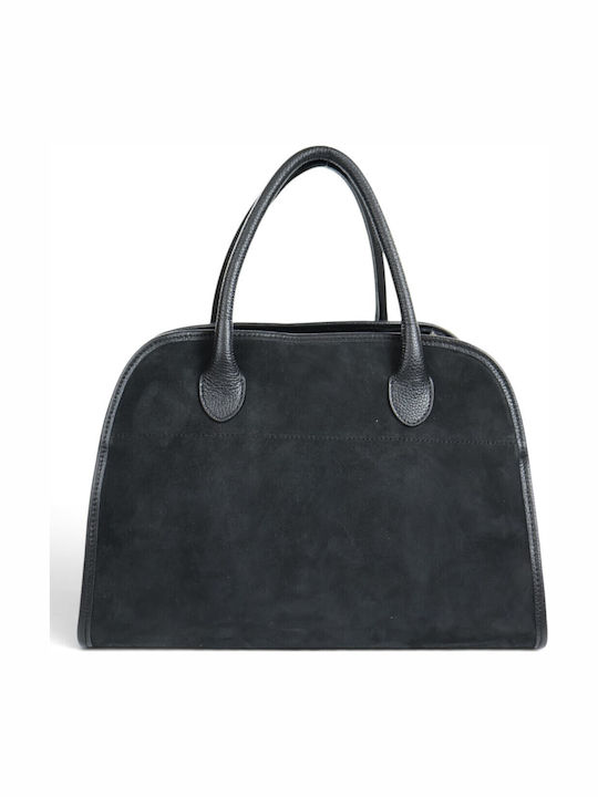Leather Women's Tote Bag Suede Black