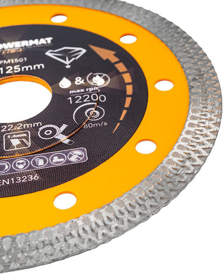 Powermat Δίσκος Κοπής Δομικών Υλικών 125mm