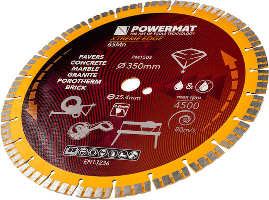 Powermat Powermat Schleifscheiben Für Baumaterialien Mit 24 Klinge 350mm