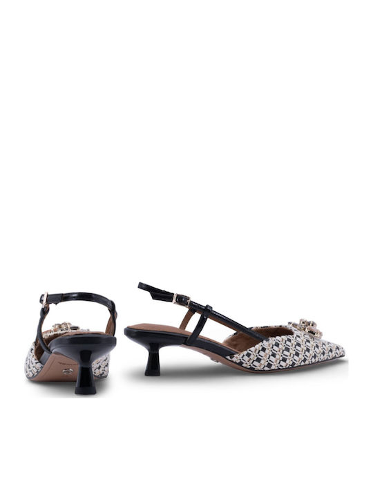 Pointed Toe Heels with Chunky Low Heel Black