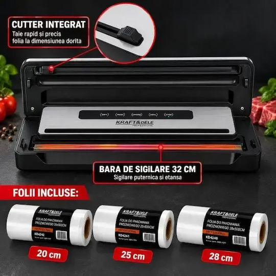 Kraft & Dele Sigilatoare cu Vid Externă cu Lungimea de Sigilare Maximă 320mm
