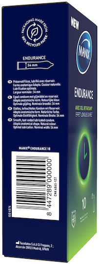 Kondome 10 Stück 53 mm mit Natürliches Verzögerung