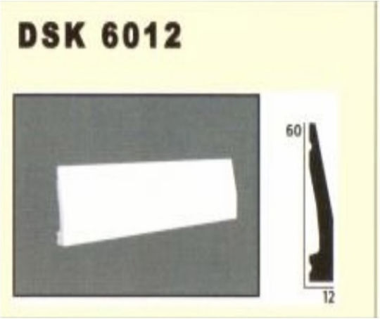 Επιτοίχιο Διακοσμητικό Προφίλ Σοβατεπί 12x60mm Dsk 6012