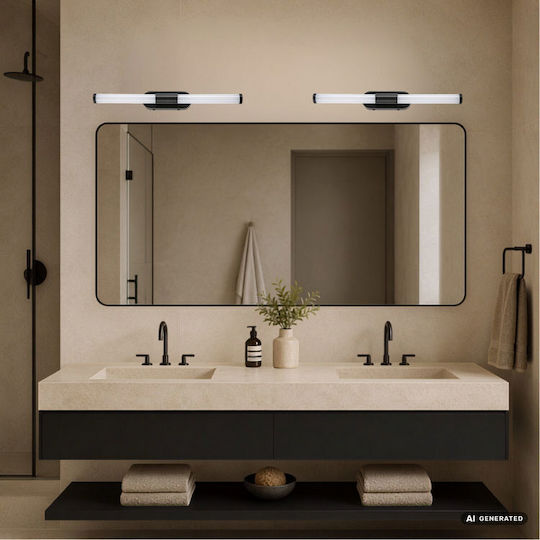 Rabalux Modern Bathroom Wall Lamp with Integrated LED and Natural White Light Black