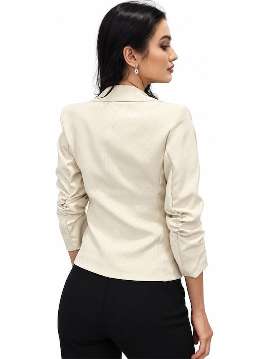 Short Women's Blazer Cream