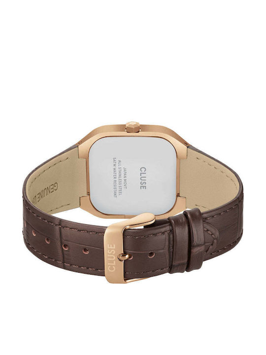 Cluse Men's Watch 35mm Battery with Leather Strap Brown/Rose Gold Cluse Men's Watch 35mm Battery with Leather Strap Brown/Rose Gold