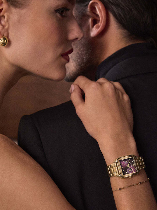 Cluse Gracieuse Дамски Часовник 30mm Кварцов с Браслет от Неръждаема Стомана Dark Cherry/gold