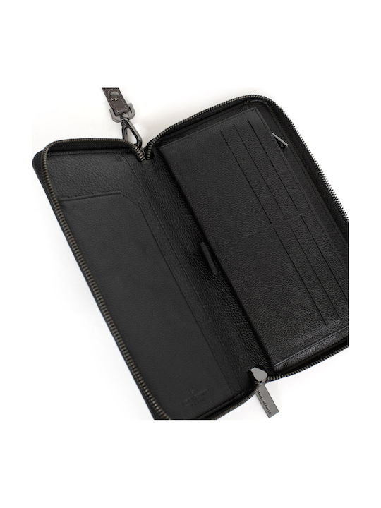 Мъжки кожен пътнически портфейл с RFID Кафяв