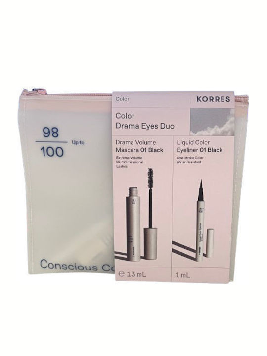 Korres Color Drama Eyes Duo Комплект за грим за очите 01 Black 3 бр