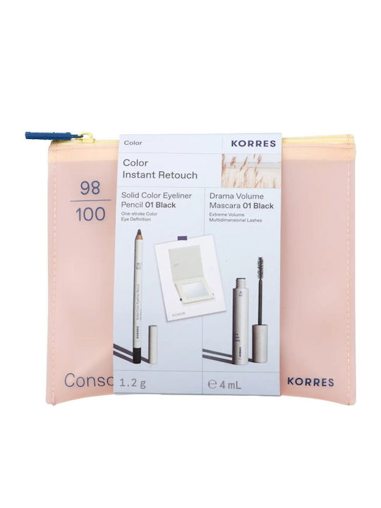 Korres Color Instant Retouch, Drama Volume Σετ Μακιγιάζ για τα Μάτια Black