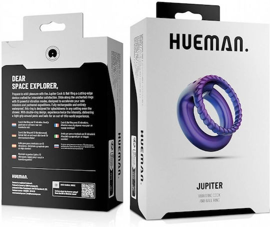 Hueman Vibrating Purple Cock & Testicles Ring