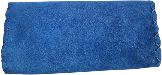 Kalliopi Silver Leder Tabaktasche Blau mit Magnetverschluss 16,5x7,5cm