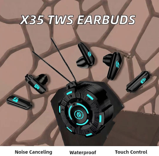CYXG X35 In-Ear Bluetooth Kopfhörer mit Schweißbeständigkeit und Ladekoffer Schwarz