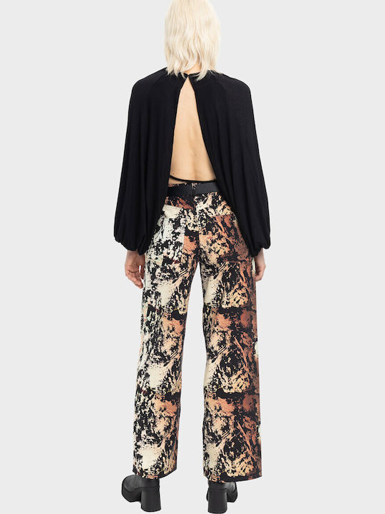 Bluza Damă Crop Top Drapată Black