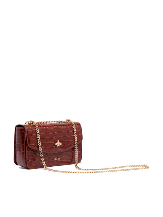 Lyra Women's Shoulder Crossbody Bag Croco Red