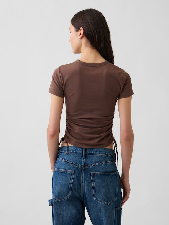 Women's Crop Cotton Top Amber Wood