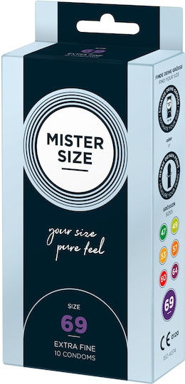 Mister Size Презервативи 216бр 69мм Тънки за естествено усещане Natural Vegan
