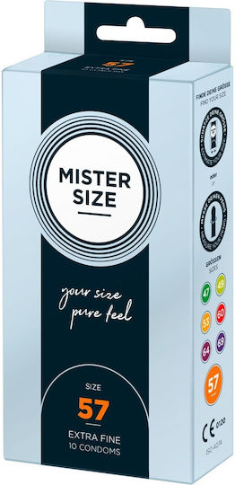 Mister Size Презервативи 36бр 57мм Тънки за естествено усещане Natural Веган
