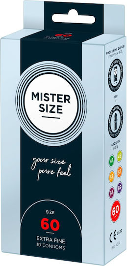 Mister Size Презервативи 216бр 60мм Тънки за естествено усещане Natural Vegan