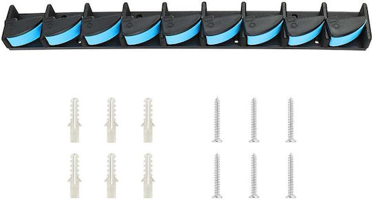 Wall Mounted Fishing Rod Holder Vertical 9 Positions Black