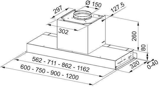 Franke Mythos Συρόμενος Απορροφητήρας 120cm Inox